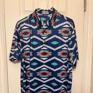 Mens Sz Lrg Raised By Coyotes Polo shirt